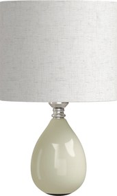 HOMCOM Lampă de masă din ceramică, cu abajur textil aspect in, E27, întrerupător basculant, pentru dormitor, crem | Aosom Romania
