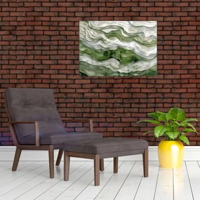 Tablou - Undele verzi și albe (70x50 cm)