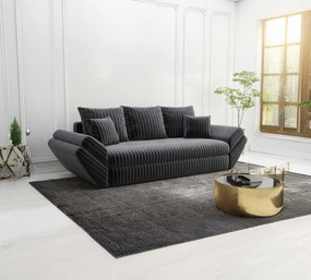 Canapea extensibilă dumonde cu ladă de depozitare si sezut confortabil din spuma high-density, Loana Ambience Grey 250x100 cm