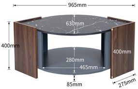 Măsuță de cafea cu design elegant, Negru | Aosom Romania