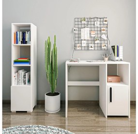 Masă PC cu raft Kankan (Alb). 1088945