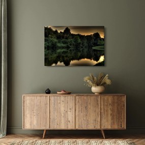 Tablou cu lac în pădure (90x60 cm)