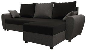 Colțar Fleur L (Negru + Gri) (D). 1057062
