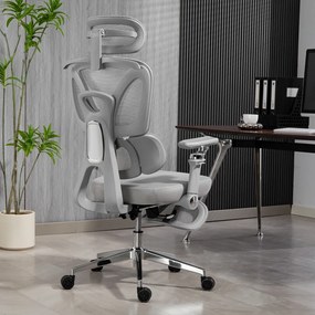METACHAIR FOAM SEAT Scaun ergonomic, cotiere 6D, suport lombar reglabil, spătar reglabil înălțime, tetieră 2D, suport picioare, mecanism multifunctional inclinare/blocare, pivotant, Mesh, Gri