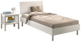 Set Mobilier Camera Copii Forrest Beech, Pat 90x200 cm și Noptieră, din Lemn de Fag Lăcuit Alb – Vipack