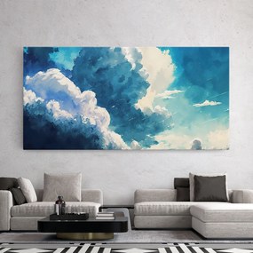 Tablou Canvas, 40x80cm, Dormitor si Living, Peisaje, Nori, White Blue Clouds Art
