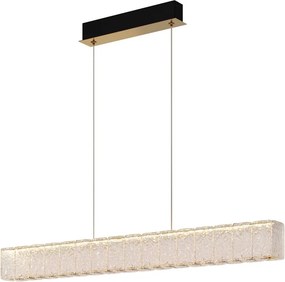 Lustra suspendata LED metal auriu, sticla Majesty