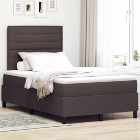vidaXL Pat cu suport pentru saltea cu saltea Culoare Maro închis 120x200 cm Țesătură