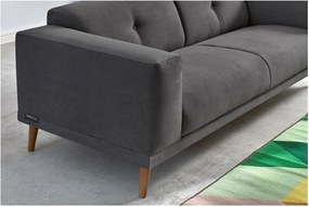 Canapea cu taburet Bobochic Paris Luna, gri închis