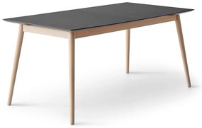 Masă de dining neagră/în culoare naturală extensibilă cu blat negru 100x210 cm Meza – Hammel Furniture