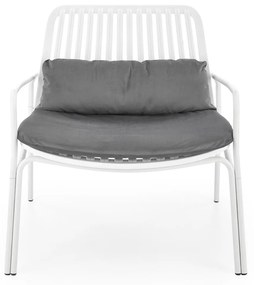Fotoliu din plastic Melby alb - H75 cm