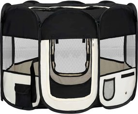 vidaXL Țarc de câini pliabil cu sac de transport, negru, 90x90x58 cm