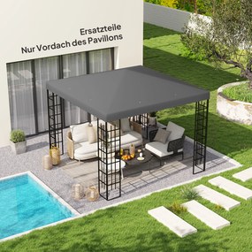 Outsunny Prelată de rezervă 3 x 3 m pentru pavilion, prelată pentru pavilion de grădină, cu orificii de scurgere, UPF30+, gri închis | Aosom Romania