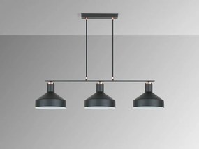 Lustra suspendata din metal design moderm Irias 3L negru/cupru