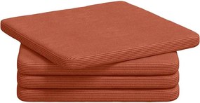 vidaXL Perne de Șezut 4 pcs Roșu portocalie 40 x 40 x 3 cm