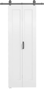 HOMCOM Ușă Glisantă Pliabilă 70x210 cm, Ușă Pliabilă Tip Portofel cu Mâner și Suprafață Vopsibilă, Alb | Aosom Romania