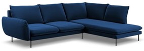 Coltar Vienna 6 locuri velvet picioare negre L275 cm