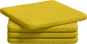 vidaXL Perne de Șezut 4 pcs Galben 40 x 40 x 3 cm Catifea