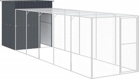 vidaXL Coteț de pui cu incintă antracit 165x659x181 cm oțel galvanizat