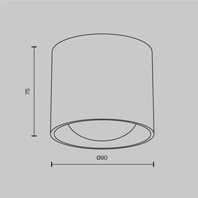 Spot aplicat LED Lens negru 3000K 15W