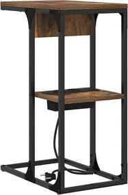 vidaXL Dulap de noapte Stejar fumuriu 41,5 x 26 x 60,5 cm