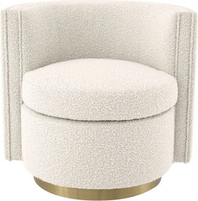 Fotoliu pivotant design elegant Amanda, boucle crem 115379 HZ