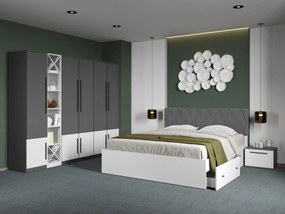 Set mobila dormitor 4 piese Gri/Alb Shape C12