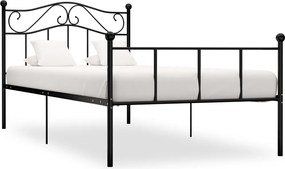 vidaXL Cadru de pat, negru, 90 x 200 cm, metal