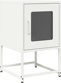 vidaXL Noptieră, alb, 36x39x60,5 cm, oțel laminat la rece