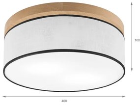 Plafonieră Brilagi BELLADONNA 2xE27/15W/230V d. 40 cm alb/stejar