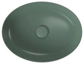 Lavoar pe blat verde mat 50 cm, oval, Cersanit Larga Verde mat