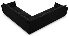 Colțar negru cu tapițerie din catifea Vanda – Mazzini Sofas