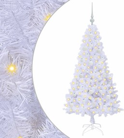 vidaXL Brad de Crăciun artificial cu 150 LED Alb 150 cm PVC și Oțel