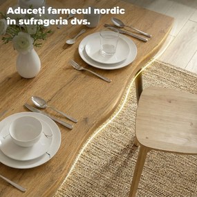 HOMCOM Masă de dining dreptunghiulară pentru 4 persoane, 110x70 cm, stejar/negru | Aosom Romania