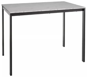 Masa de dining negru RAMOD 100x60 cm, decor marmura alba