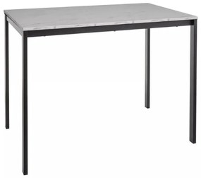 Masa de dining negru RAMOD 100x60 cm, decor marmura alba