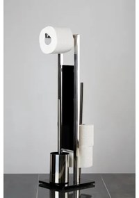 WENKO RIVALTA 22983100 - Perie WC 18 x 70 cm, inox/argintiu-negru