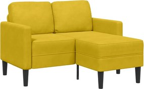 vidaXL Canapea cu 2 locuri cu șezlong în formă L catifea galbenă 125cm