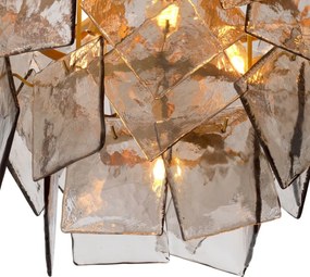 Candelabru LUX, Otel Alama Antic, Sticla Fumurie, Biltmore