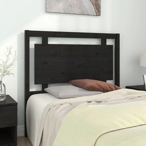 Tablie de pat, negru, 105,5x4x100 cm, lemn masiv de pin Negru, 105.5 x 4 x 100 cm, 1
