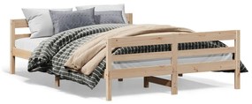 842786 vidaXL Cadru de pat cu tăblie, 140x200 cm, lemn masiv de pin