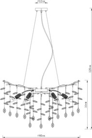 Globo 64138H2G - Candelabru suspendat pe cablu QUEENA 10xE14/40W/230V, auriu