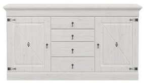 Bufet Encanto, Pin Alb, 93.5 x 45 x 171.5 Cm