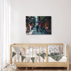Tablou pe sticlă - Plimbare prin Tokio (70x50 cm)