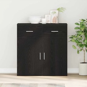 vidaXL Bufet cu sertar cu raft cu depozitare cu ușă Stejar negru 79 x 38 x 80 cm Lemn compozit