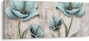 Tablou - Flori texturate (120x50 cm)