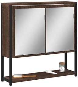 vidaXL Dulap de baie cu oglindă stejar maro 60x16x60 cm lemn compozit