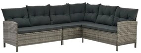 Juskys Set ratan de gradina Manacor - gri