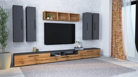 Living haaus Haga V4, Antracit/Stejar Wotan, L 360 cm