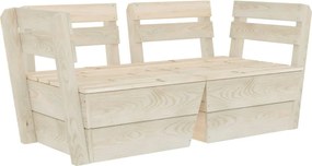 vidaXL Canapea de grădină din paleți, 2 locuri, lemn de molid tratat